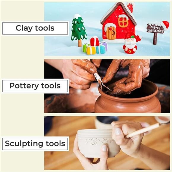 12 Pack Clay Tools Kit, Pottery Tools & Sculpting Tools - Picture 4 of 7